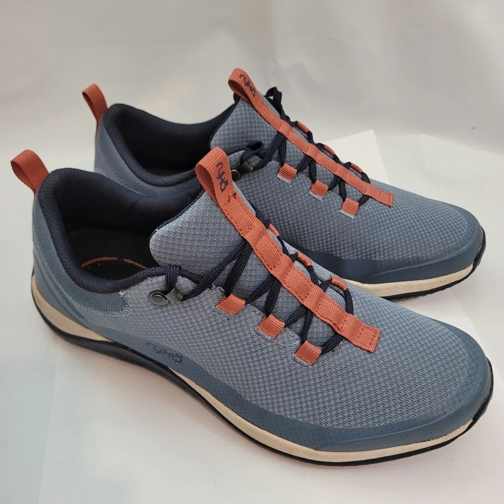 Ryka Echo Low Walking Shoes Womens 11 Blue Orange RE-ZORB LITE ECHOLOW Sneaker